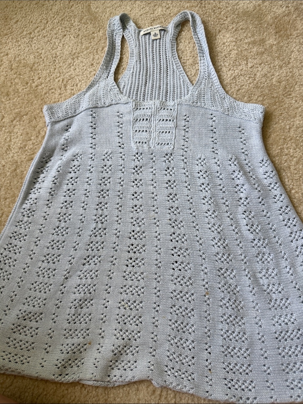 Banana Republic Sleeveless Knit Tank Top - Light Blue size S 100% cotton